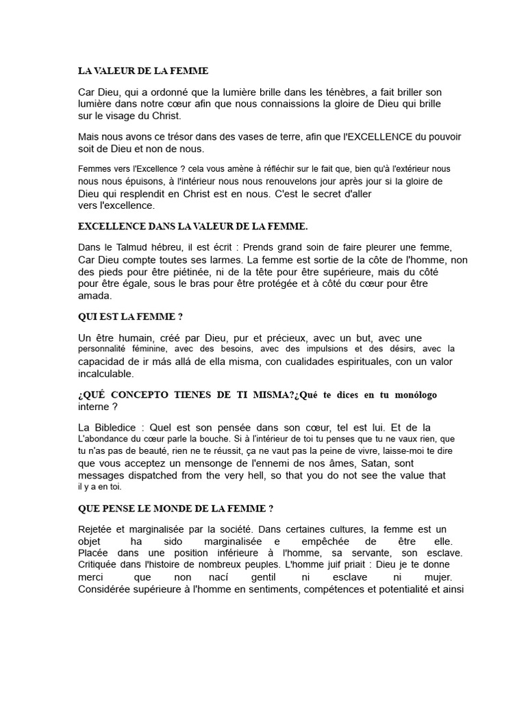 La Valeur Inestimable de la Femme | PDF | Dieu | Prophète