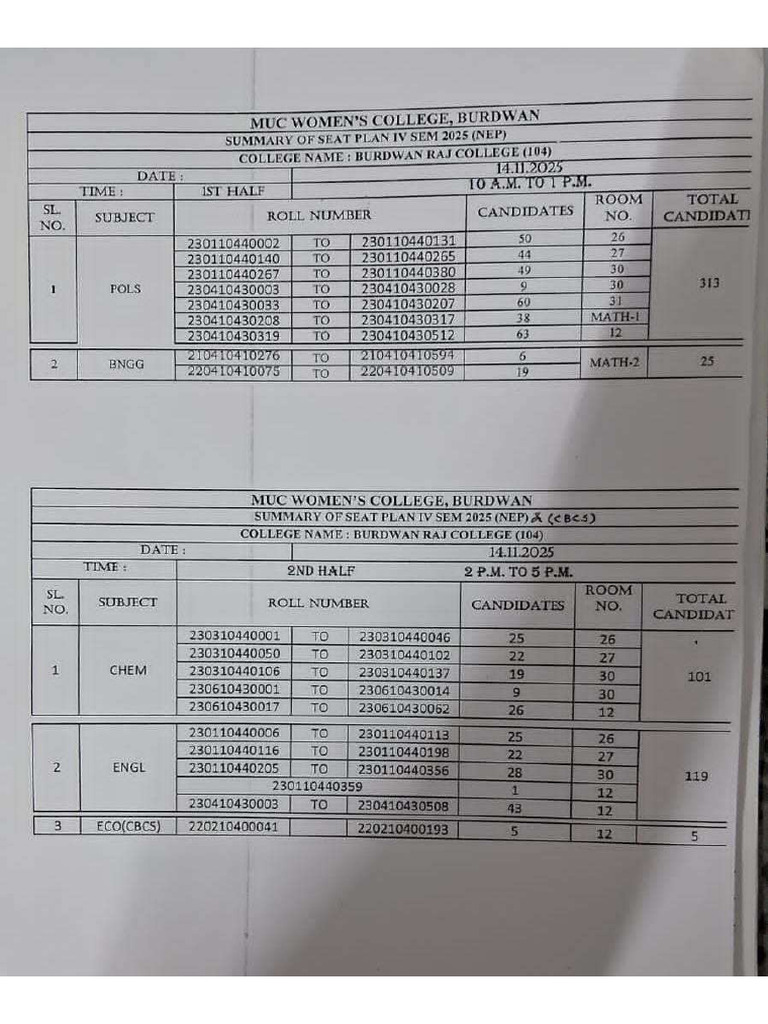 Summary of The SET Plan For Semester IV 14.11.2025 | PDF