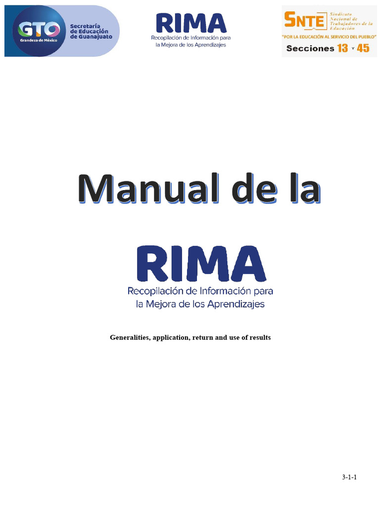 RIMA: Manual for Educational Improvement | PDF | Learning | Teachers