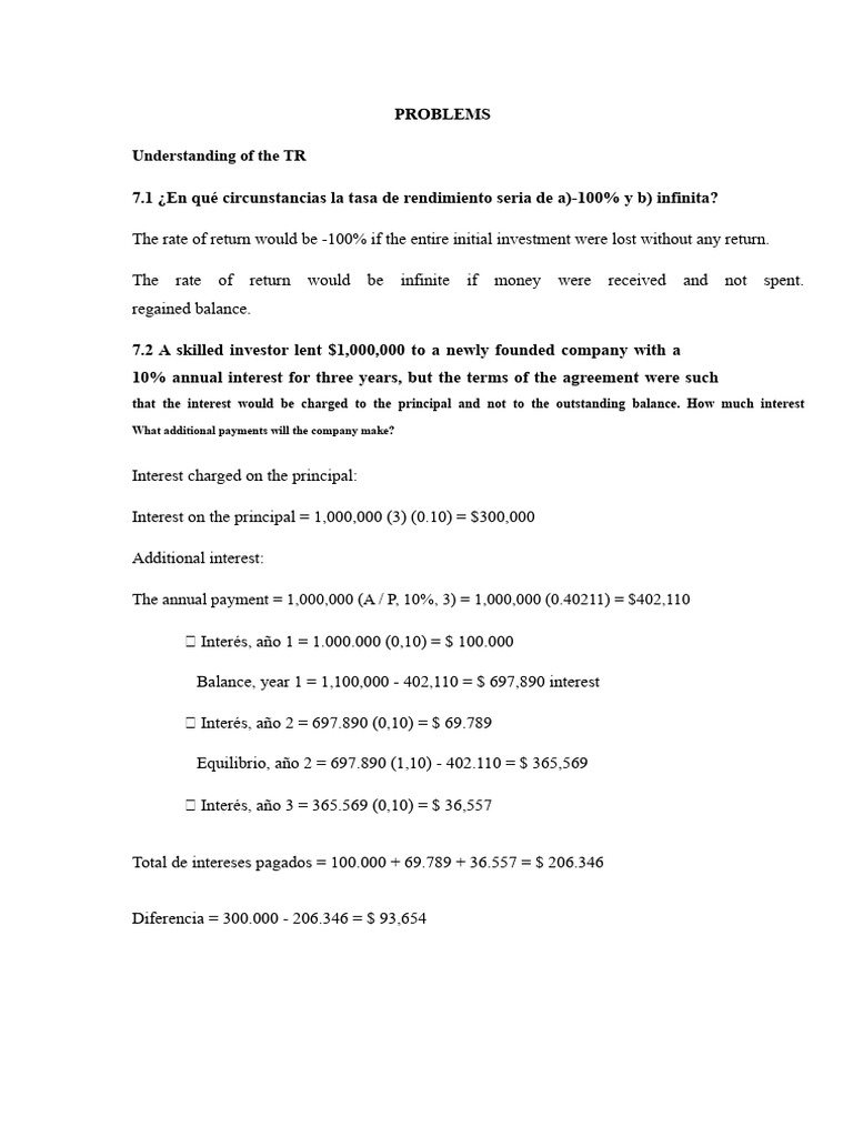 Rate of Return Calculations and Examples | PDF | Bonds (Finance) | Interest