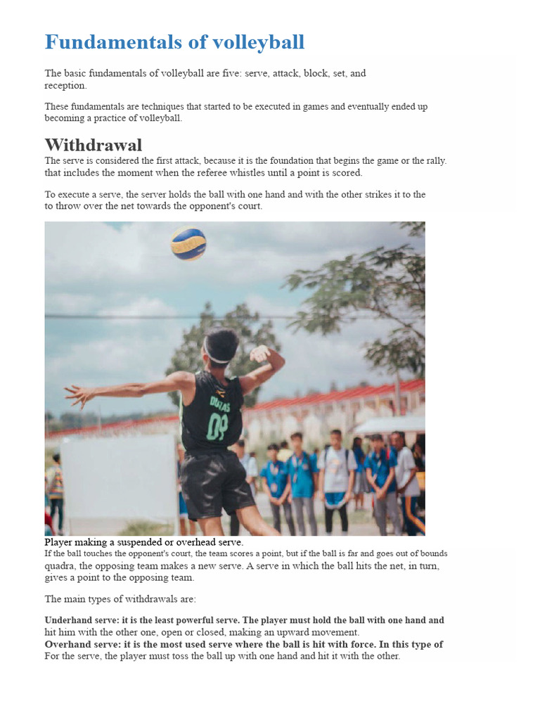 Volleyball Fundamentals Explained | PDF | Volleyball | Ball Games
