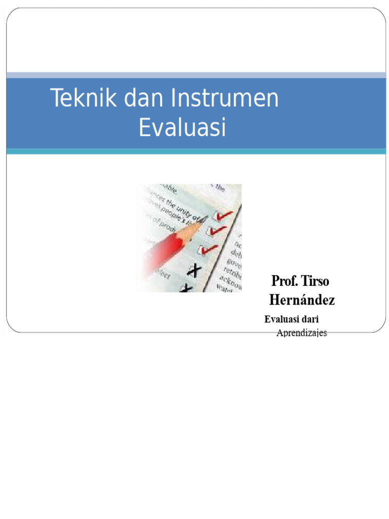 Teknik dan Instrumen Evaluasi Pembelajaran | PDF