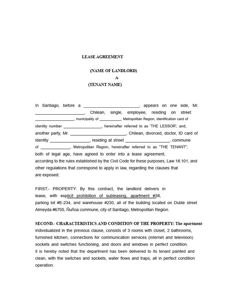 Private Writing LEASE | PDF | Lease | Leasehold Estate
