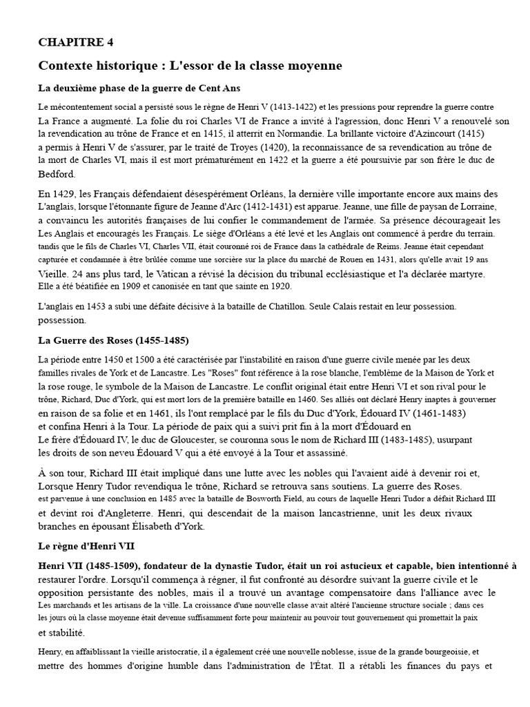 Conflits et évolutions en Angleterre (1413-1509) | PDF | Guerre des ...