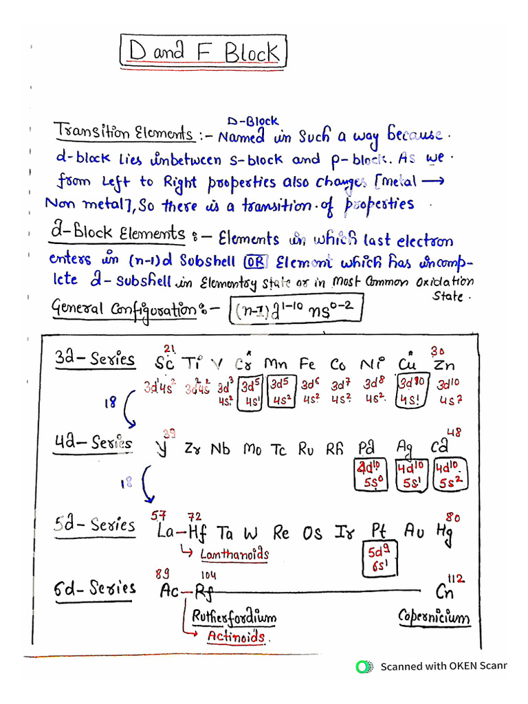 D and F Block Chapter Notes | PDF