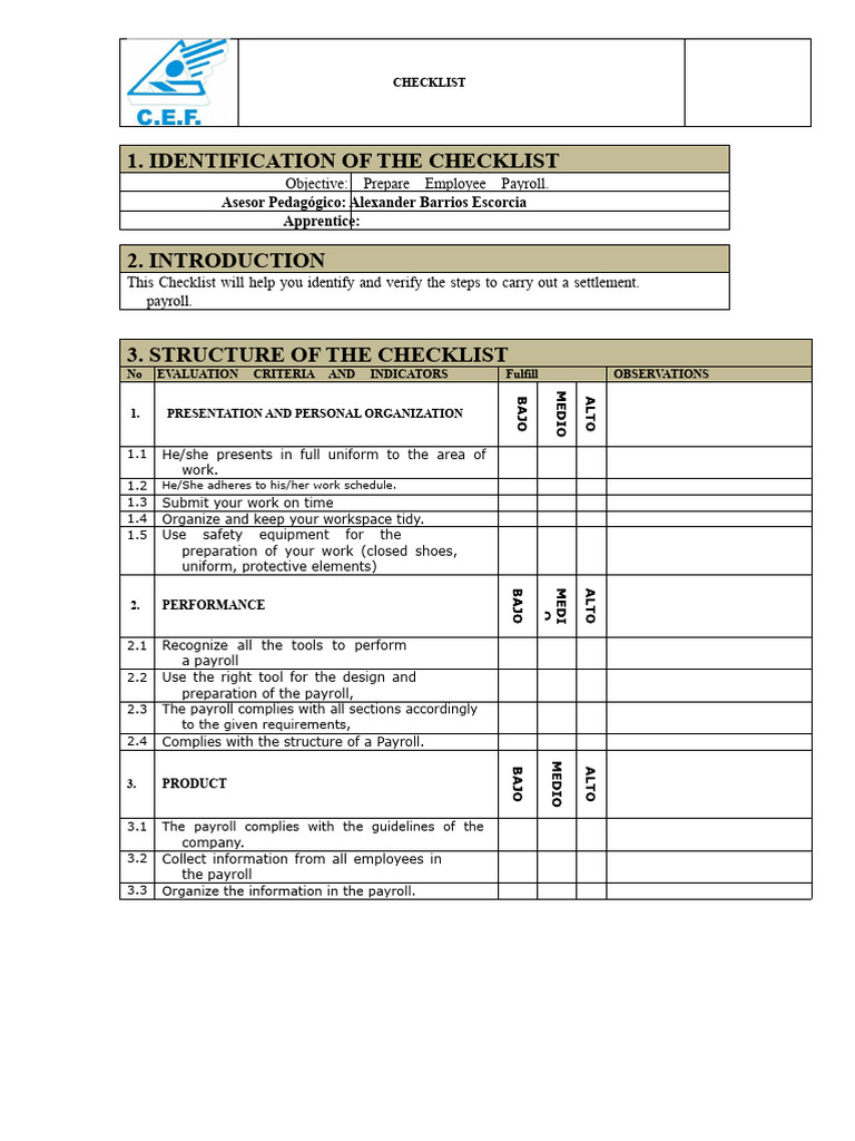 Payroll Checklist | PDF