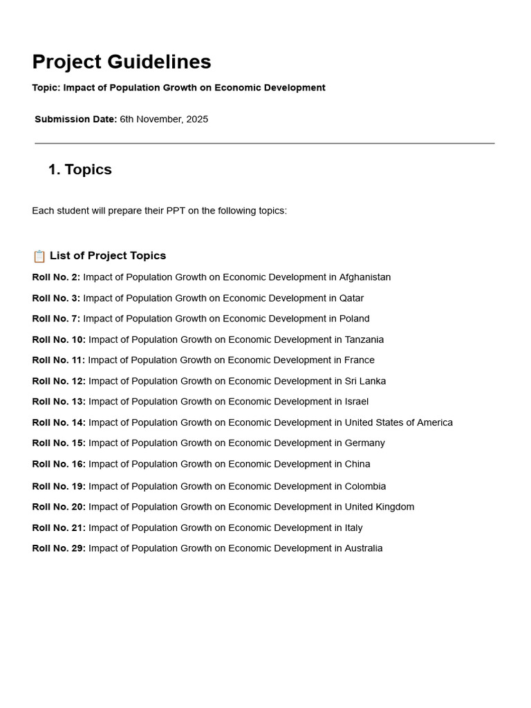 Project Guidelines | PDF | Economies | Economics