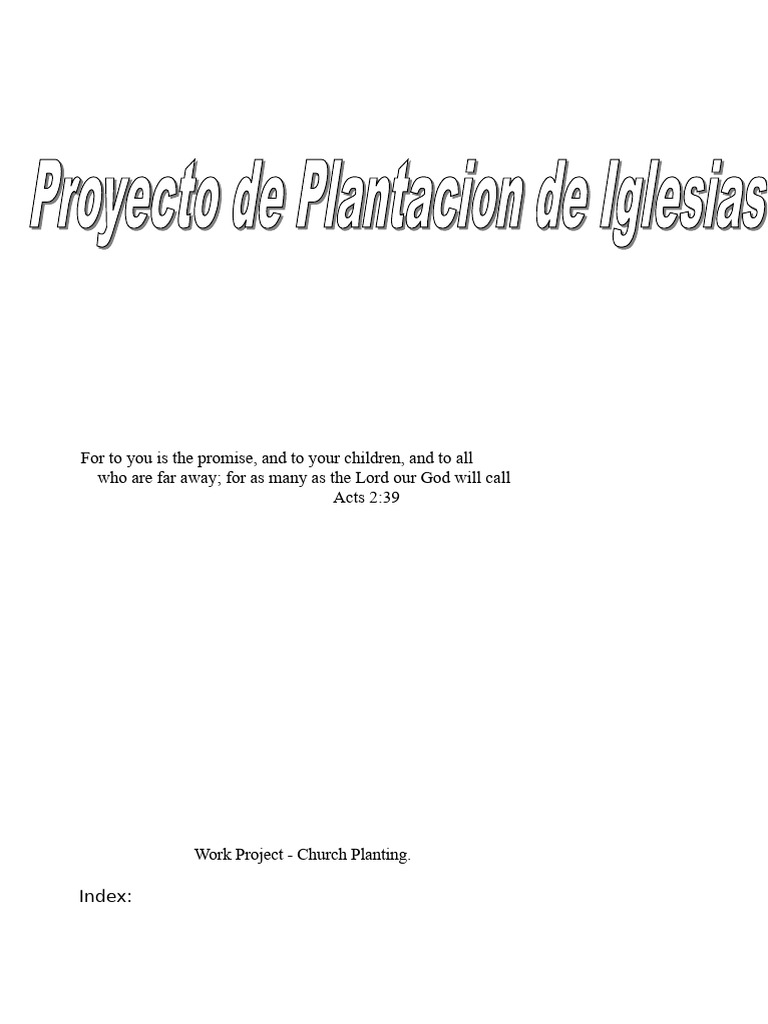 Church Planting Project Overview | PDF | Disciple (Christianity ...