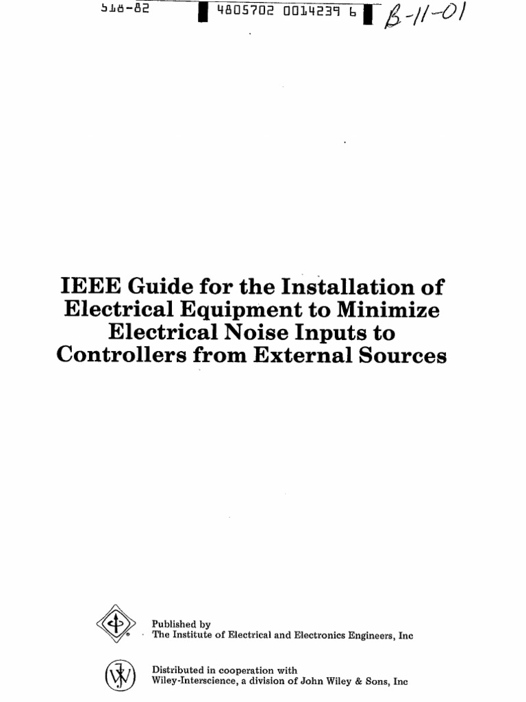 IEEE STD 518 Guide For The Installation of Electrical Equipment To ...