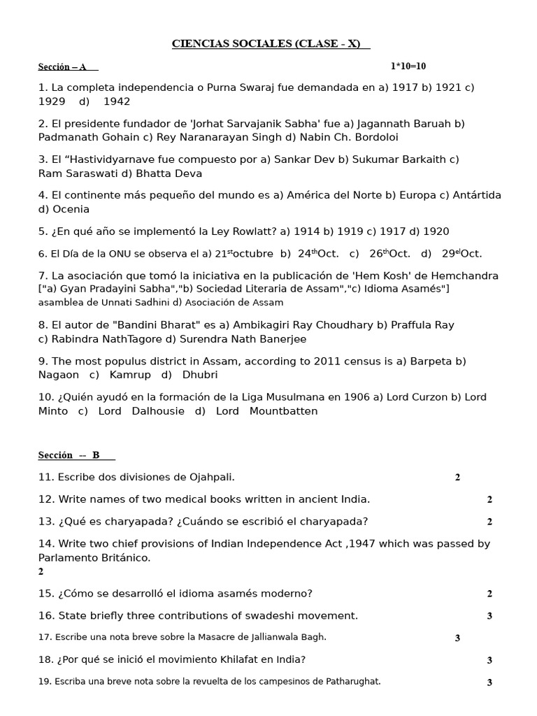 Examen Final de Ciencias Sociales | PDF