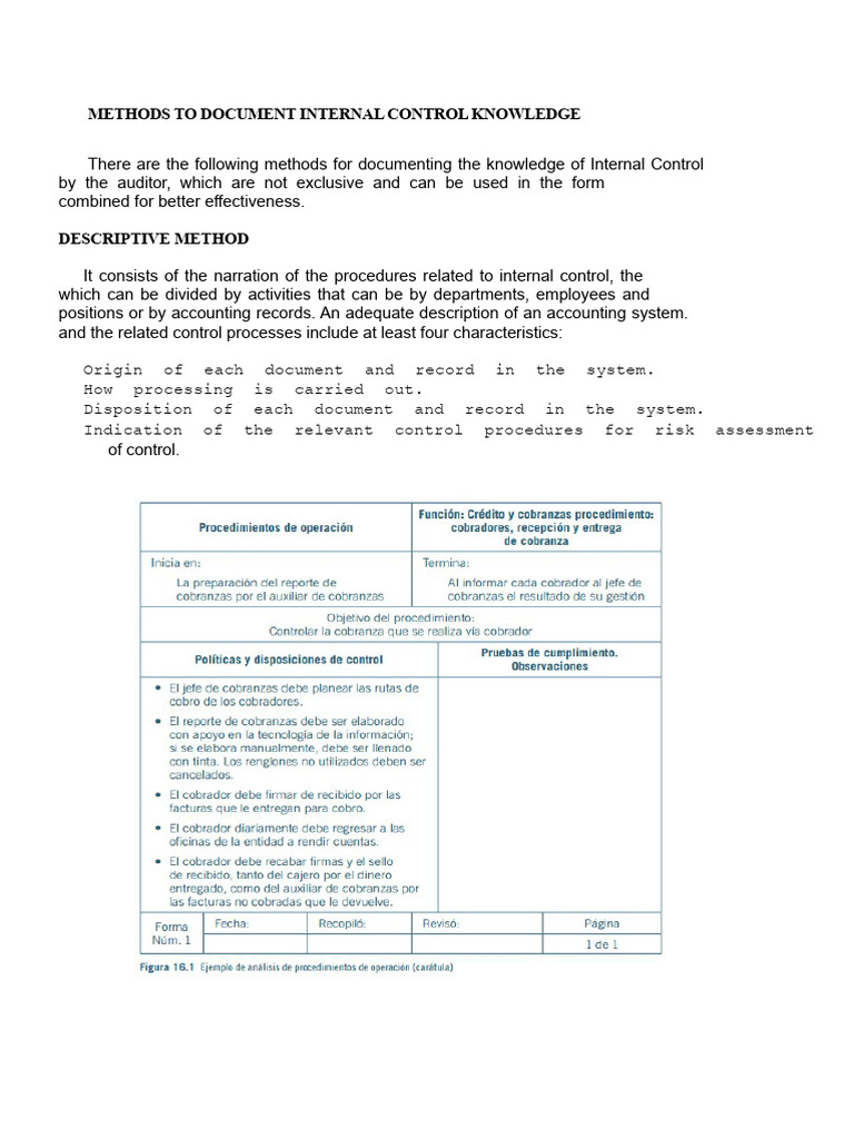 Documenting Internal Control Methods | PDF | Internal Control | Audit