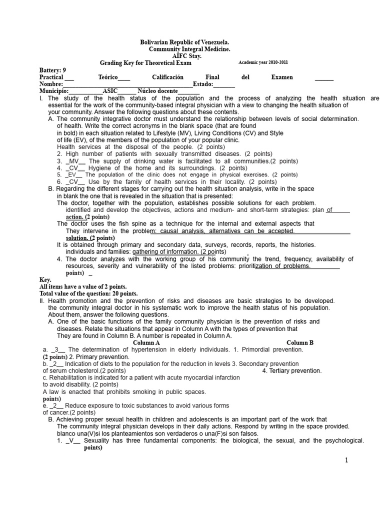 Key Ex Theory Bat 9. This AIFC | PDF | Primary Care | Health Care