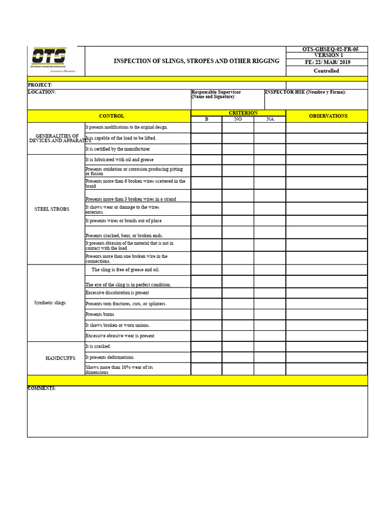 Inspection of Rigging | PDF | Wear | Physical Sciences