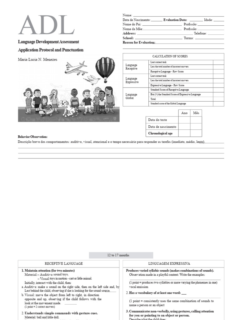 Language Development Assessment Form | PDF | Question | Language ...