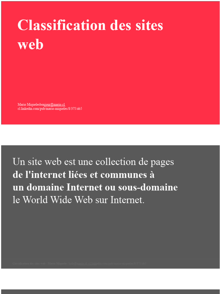 Classification des types de sites web | PDF | Internet | Internet et Web