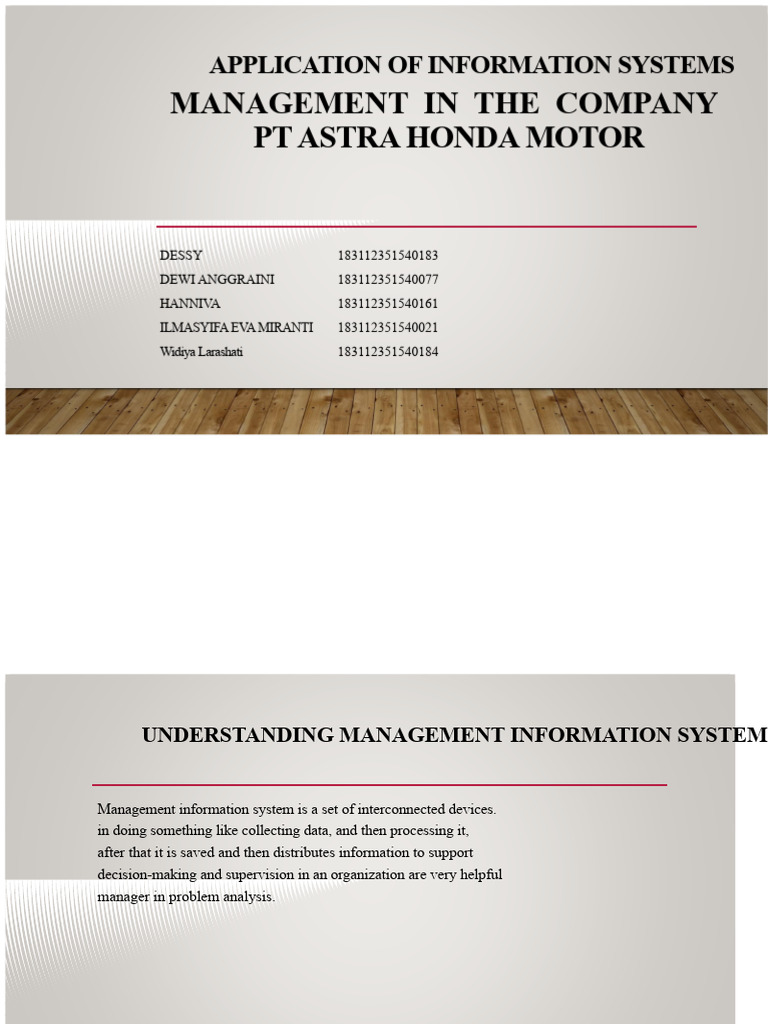 The Implementation of Management Information Systems in PT Astra ...