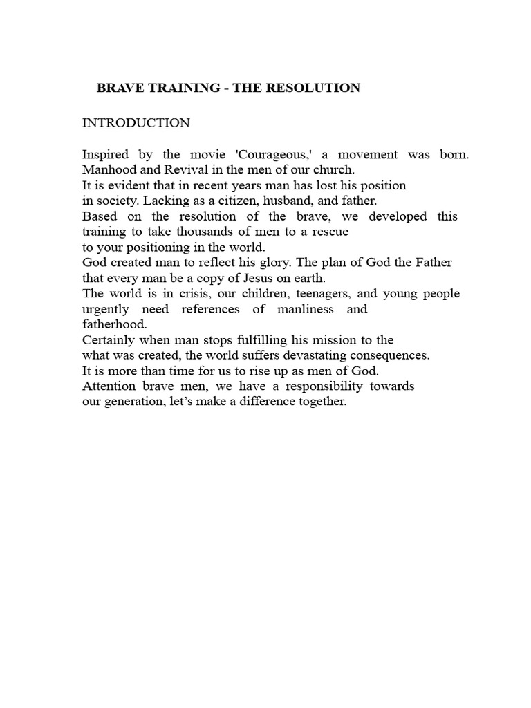 Courageous Workbook Resolution (1) | PDF | Forgiveness | Jesus