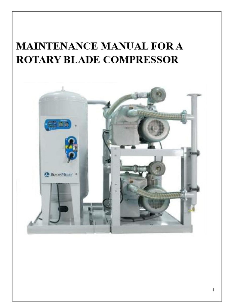 Rotary Blade Compressor Maintenance Guide | PDF | Gas Technologies | Gases