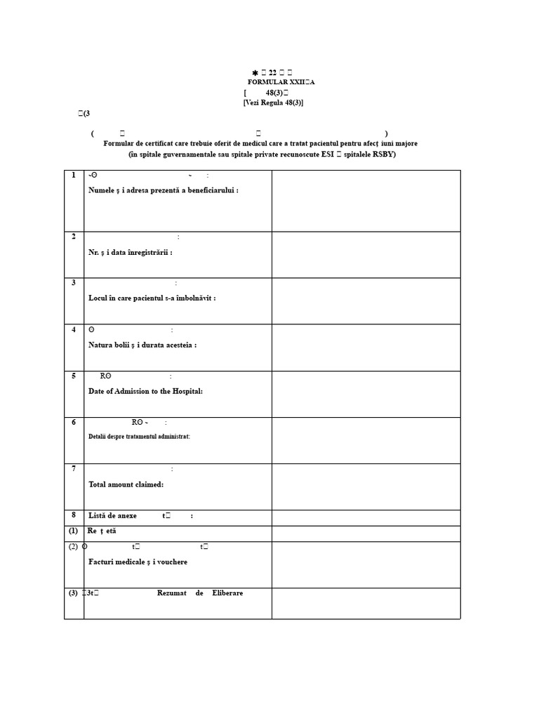 Formular 22 A | PDF