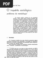 O inquérito sociológico-problemas da metodologia