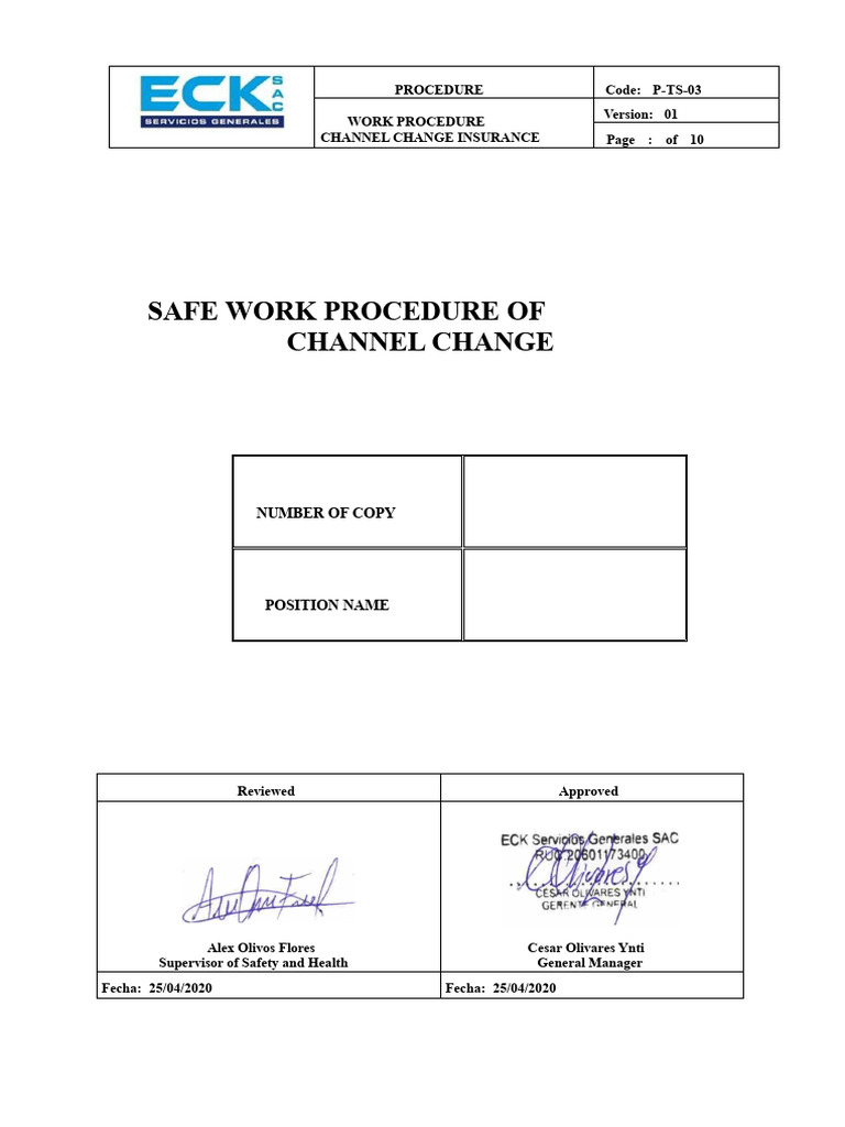Procedure For Changing Gutters | PDF | Risk | Occupational Safety And ...