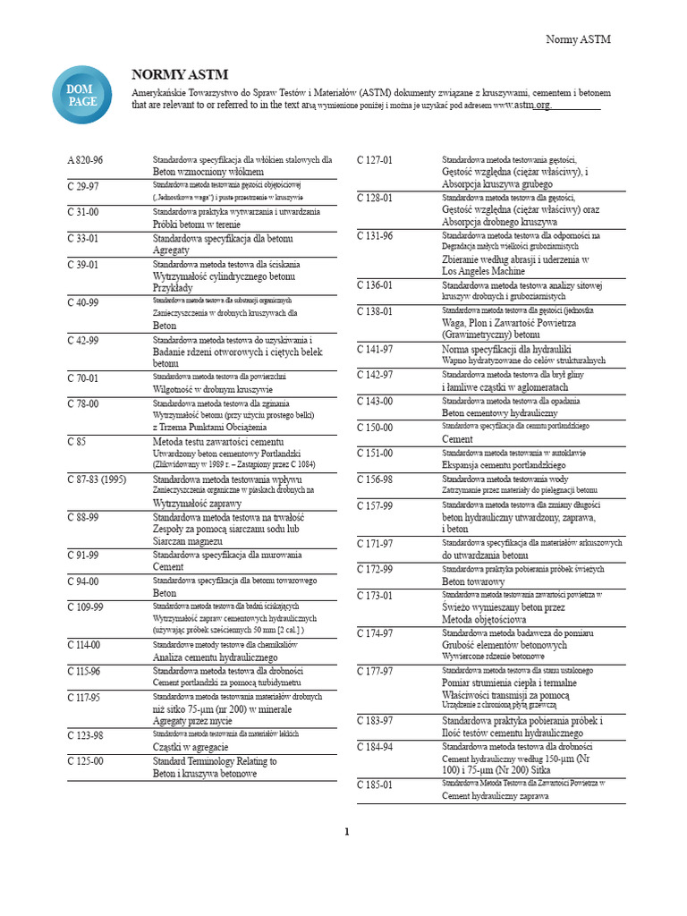 ASTM Kody Oznaczenia PDF | PDF