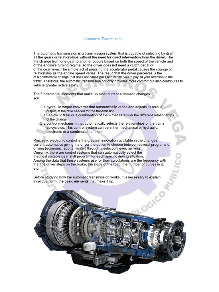 Automatic Transmission and Torque Converter | PDF | Automatic ...