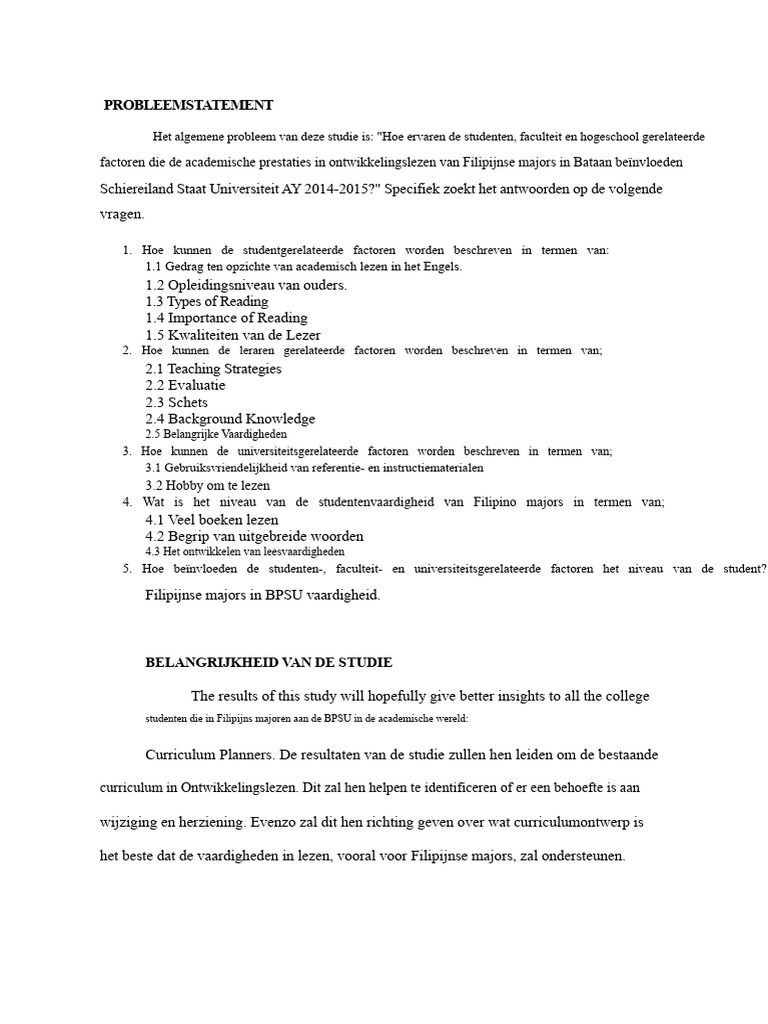 Probleemstelling | PDF