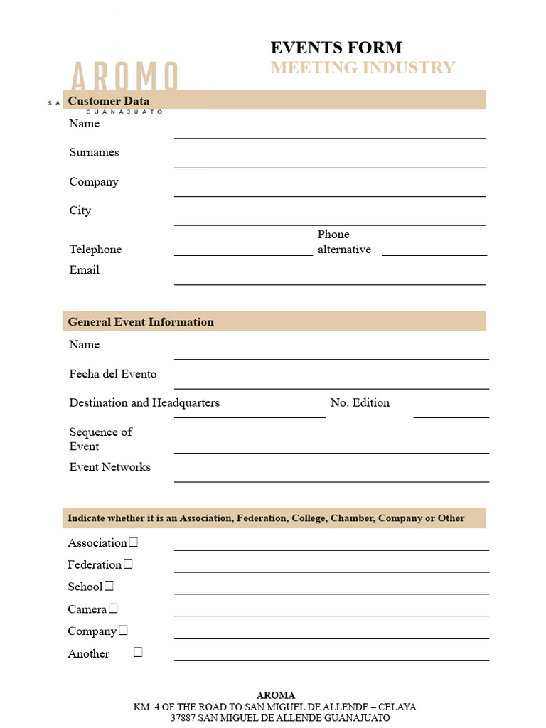 Meeting Industry Event Form Guide | PDF