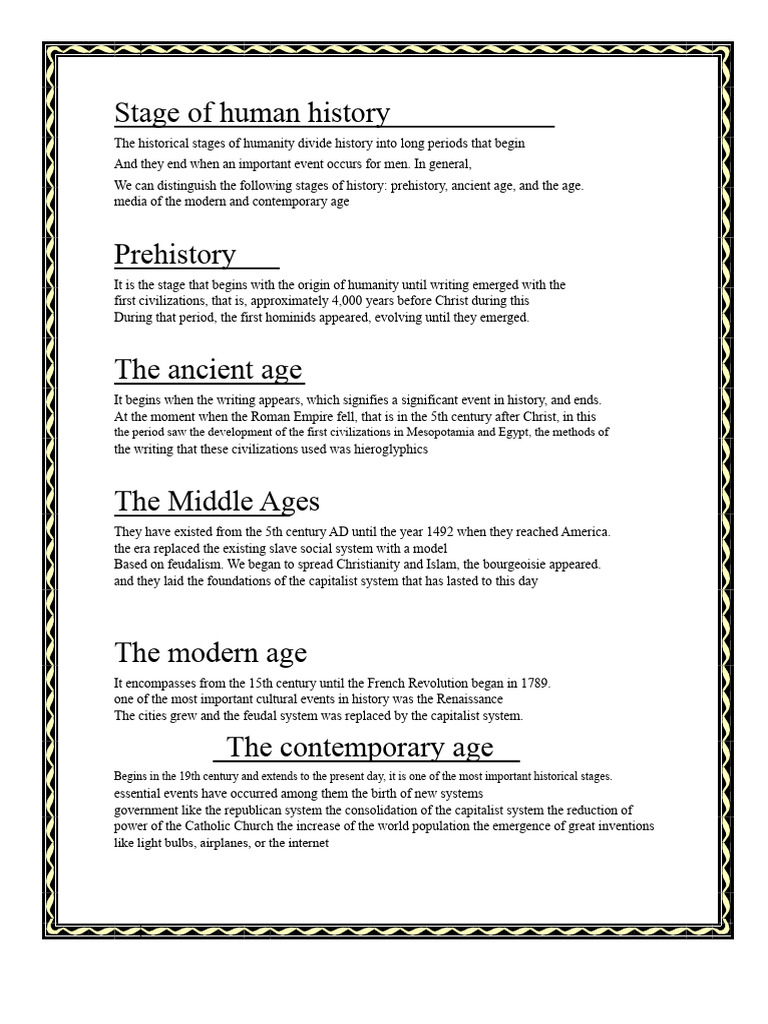 Stages of Human History Explained | PDF | Mesopotamia | Ancient History