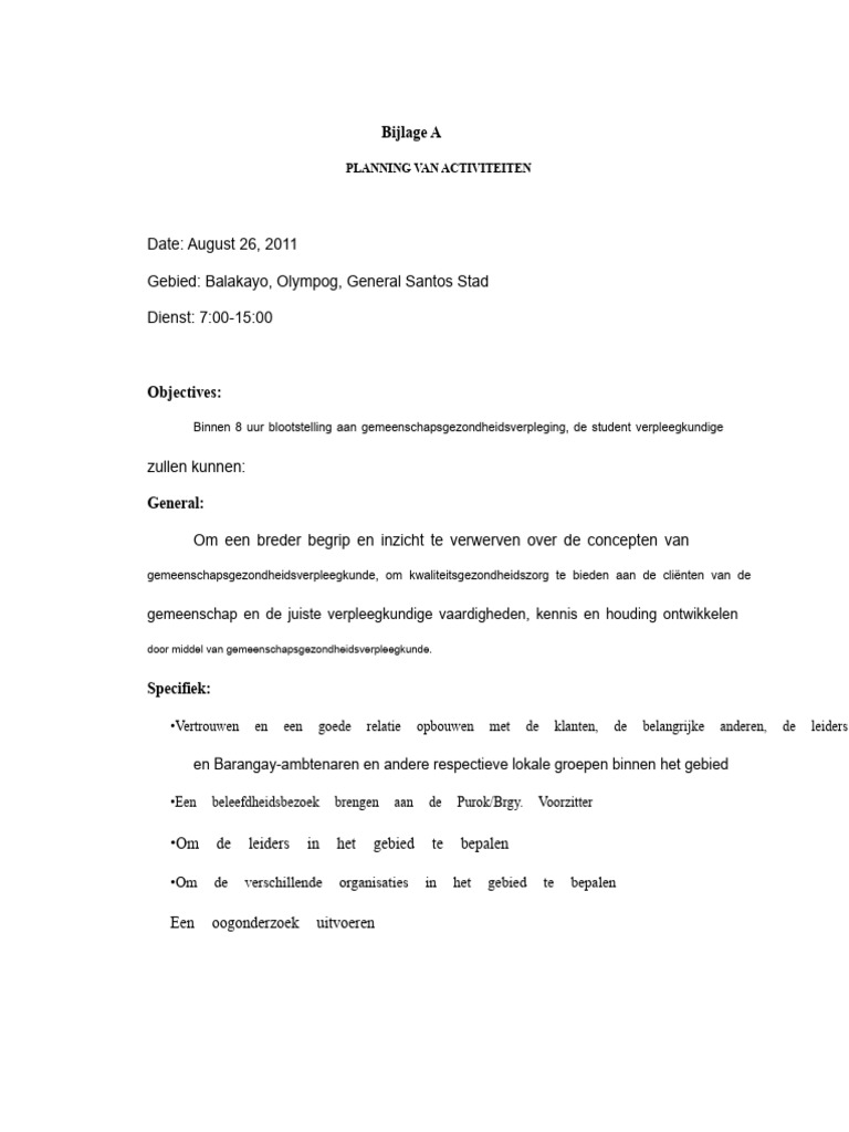 Gemeenschapsdiagnose FPT Bijlage A POA1 | PDF