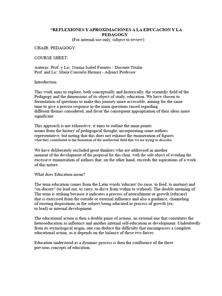Pedagogy and Education: A Critical Overview | PDF | Pedagogy | Knowledge