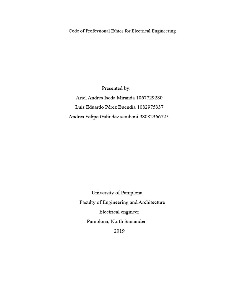 Electrical Engineering Ethics Code Guide | PDF | Engineering ...