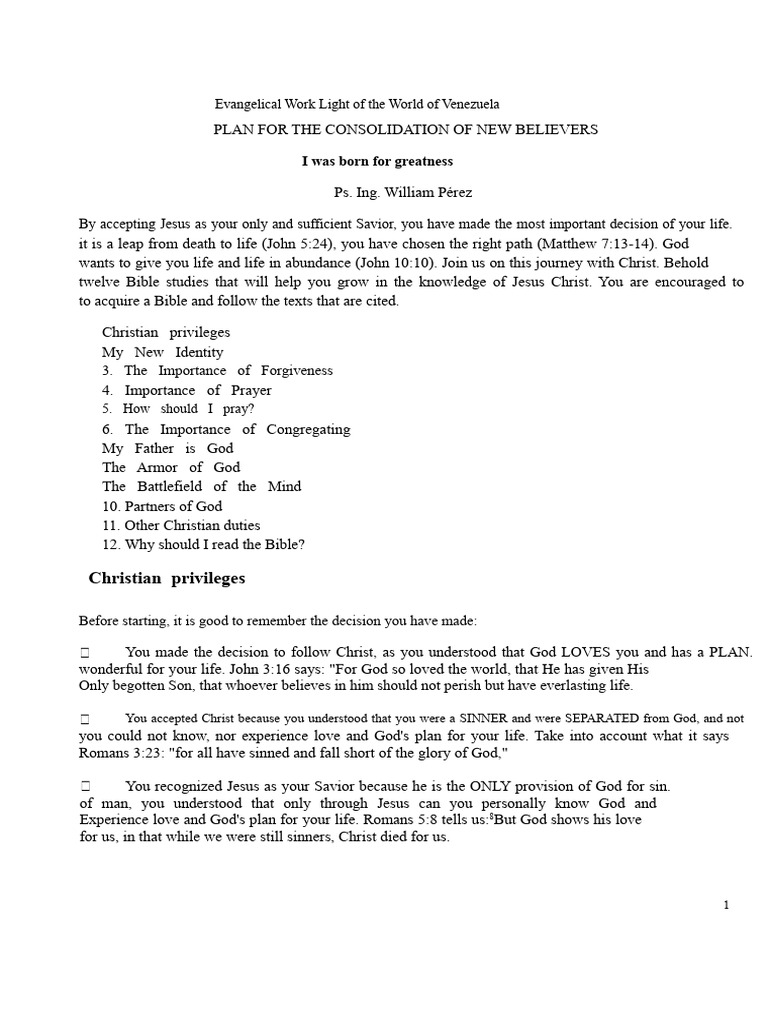 New Believers' Growth Guide in Christ | PDF | Forgiveness | Jesus