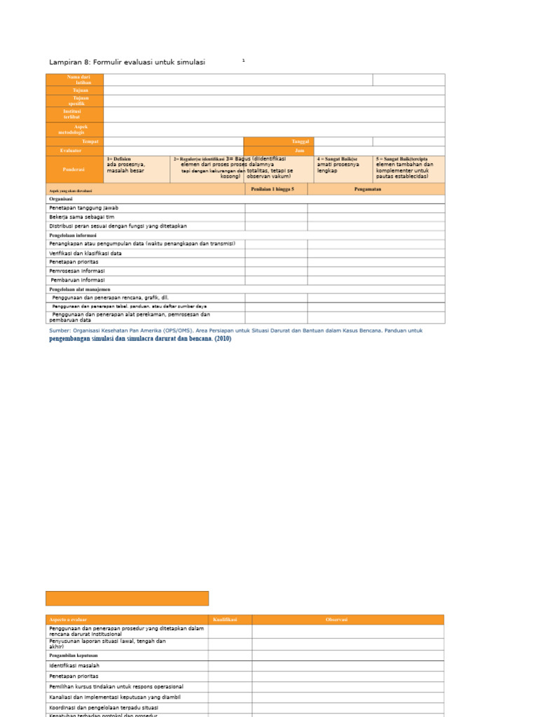 Formulir Evaluasi Simulasi Darurat | PDF