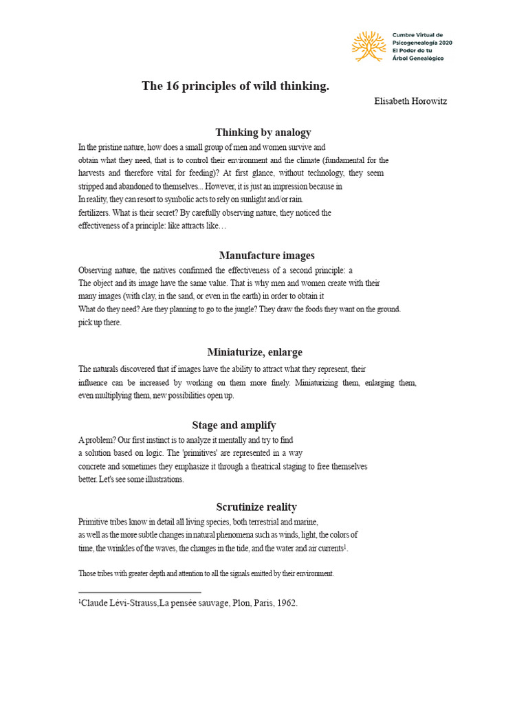 16 Principles of Wild Thinking Explained | PDF | Nature