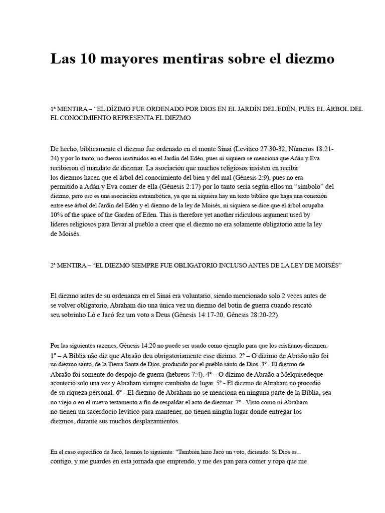 10 Mitos sobre el Diezmo Desmentidos | PDF | Sacerdote | Diezmo