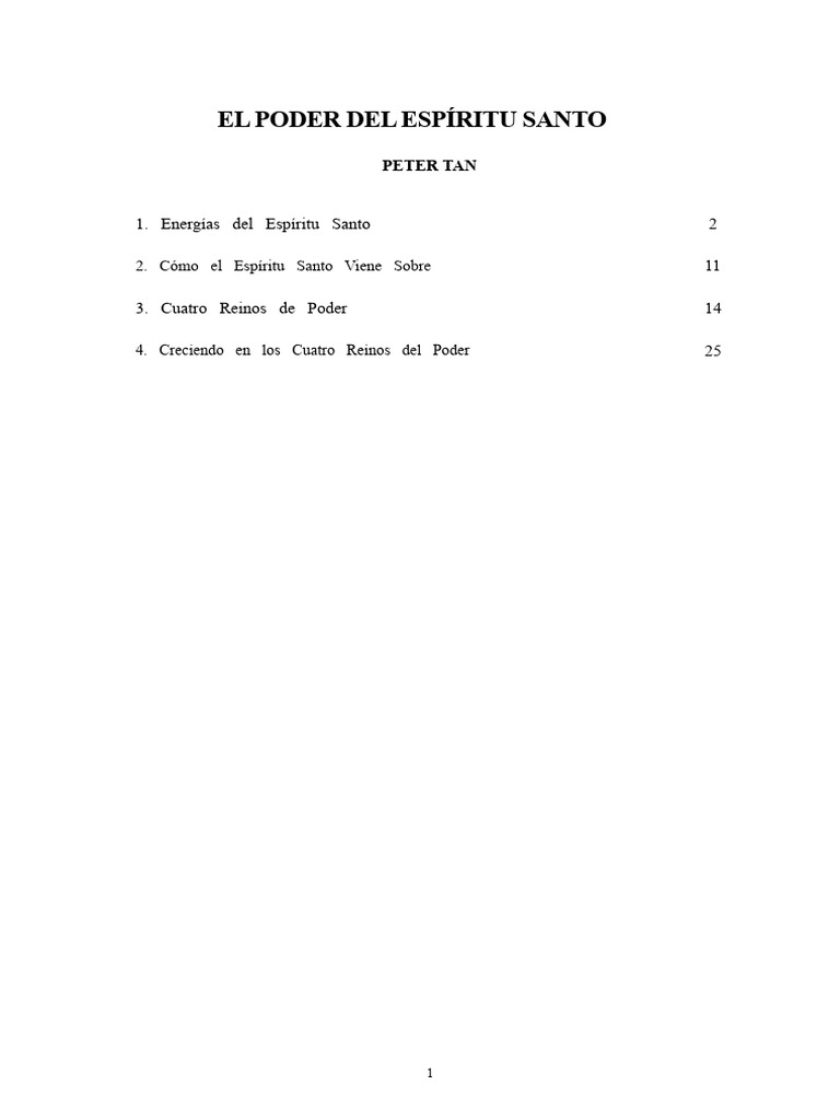 El Poder Del Espíritu Santo | PDF | espíritu Santo | Cristo (título)