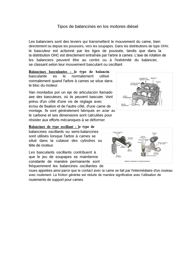 Types de balancines dans les moteurs diesel PDF — free download