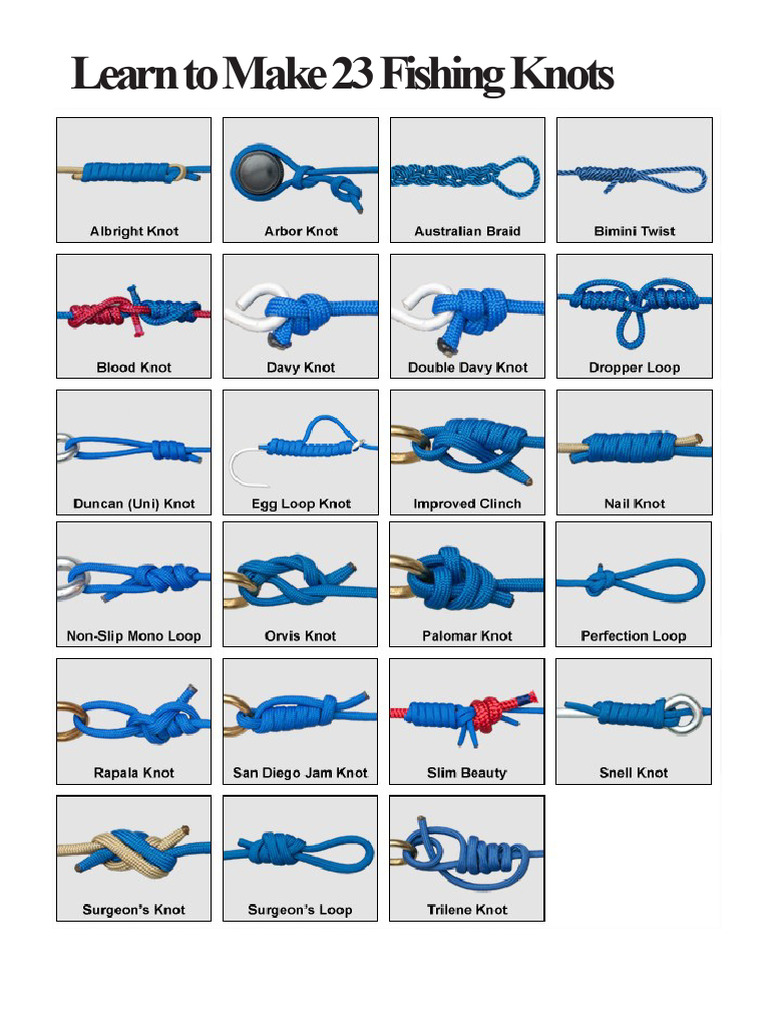 23 Essential Fishing Knots Guide | PDF | Knot | Fish And Humans