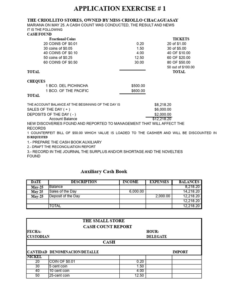 Cash Count and Reconciliation Reports | PDF | Cash | Cheque