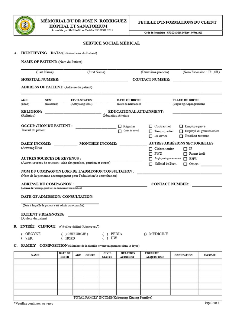 Informations Patient Hôpital et Sanatorium | PDF