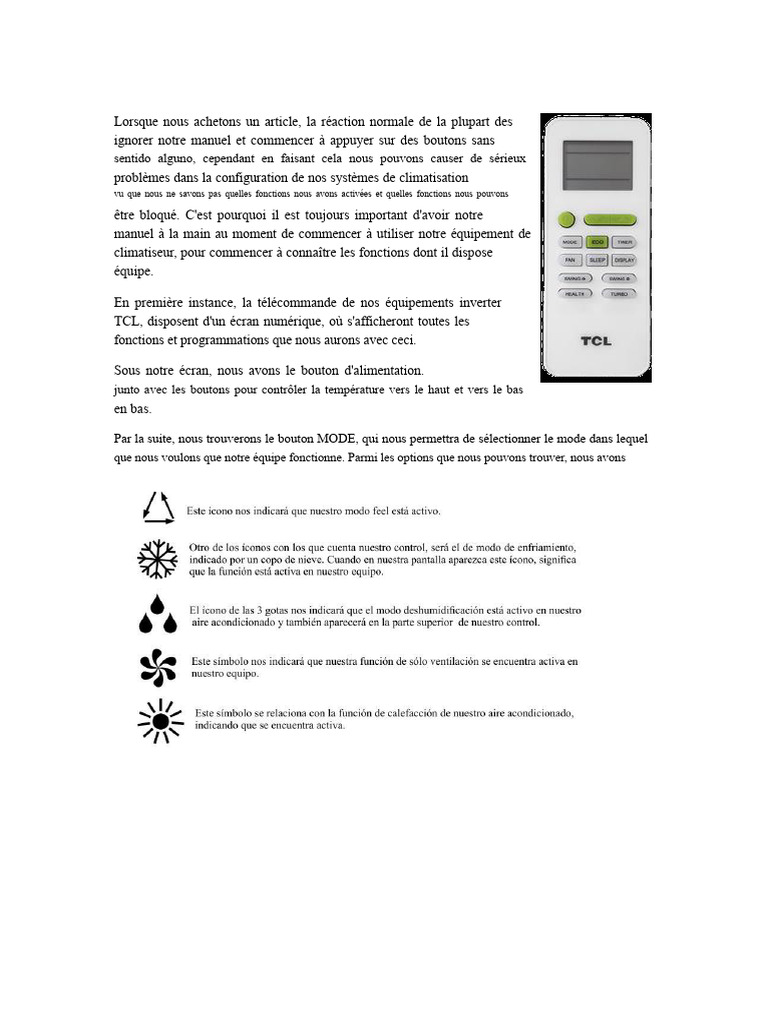 Telecommande Tcl Mode D Emploi