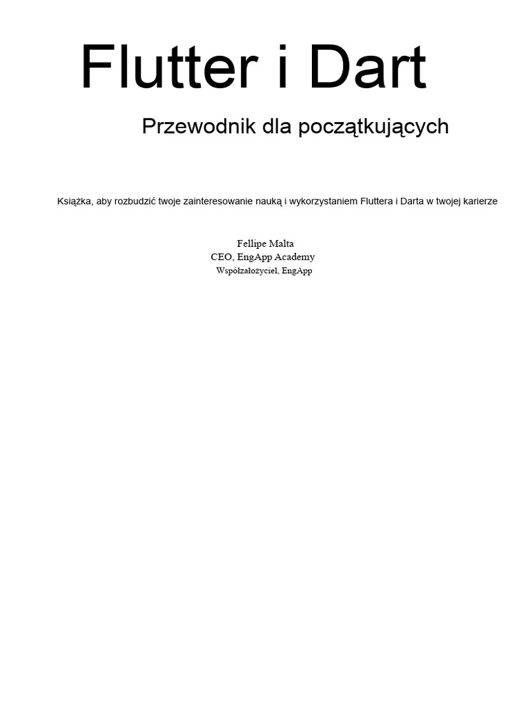 Flutter I Dart - Przewodnik Dla Początkujących | PDF