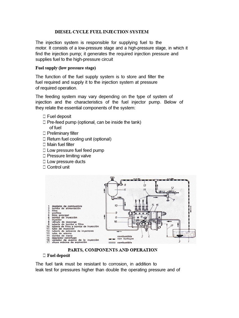 DIESEL CYCLE FUEL INJECTION SYSTEM | PDF