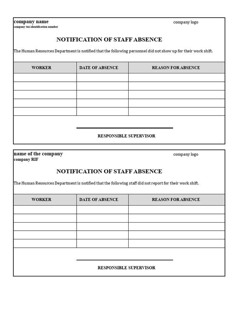 Absence Notification | PDF