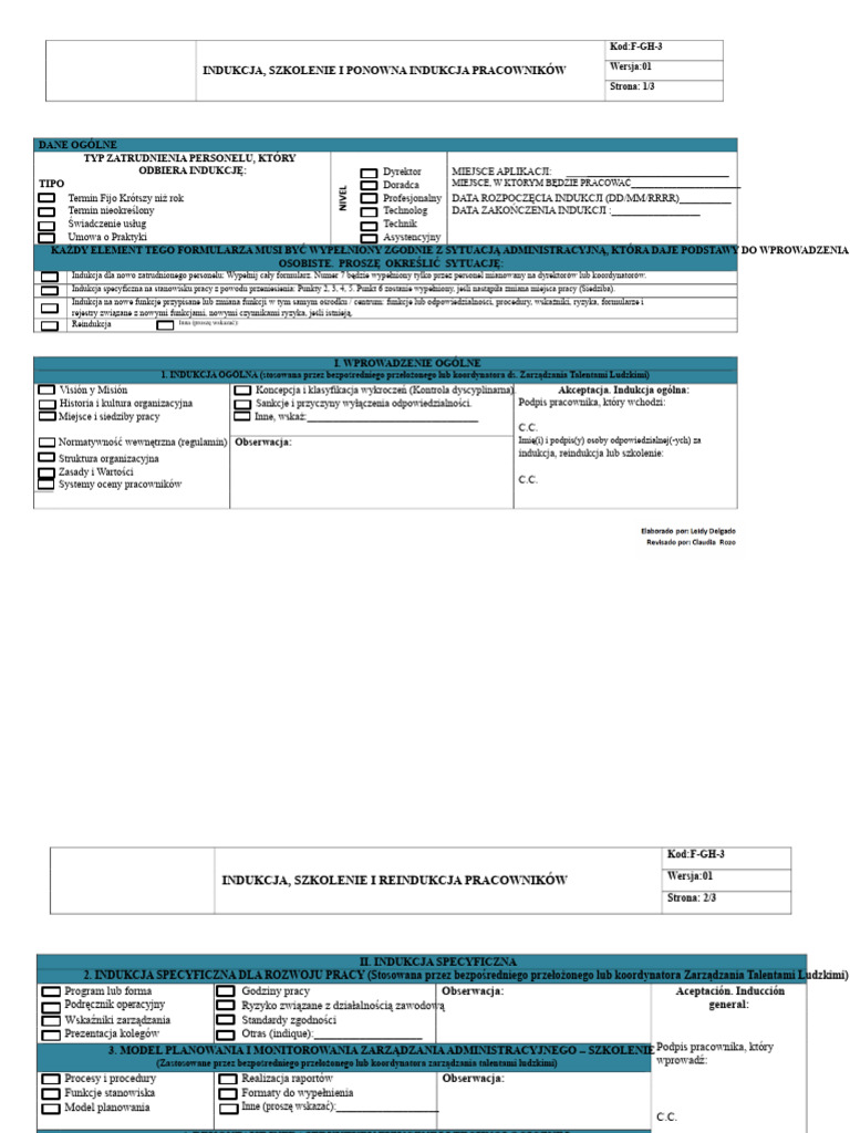 F - GH - 13 Format Indukcji Szkolenia I Reindukcji | PDF
