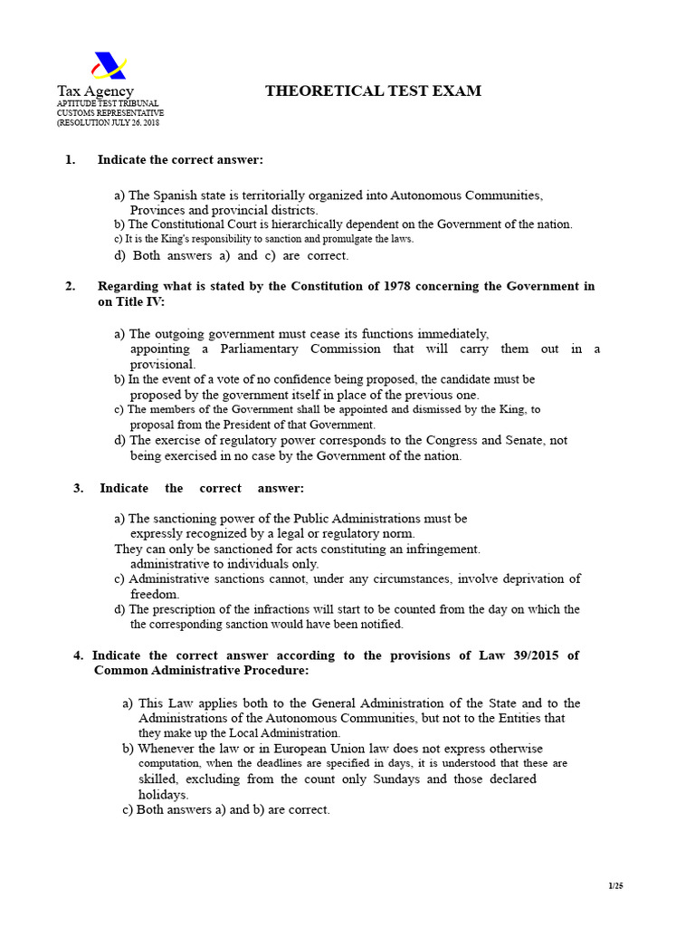Customs Representative Exam Questions | PDF | Guarantee | Customs