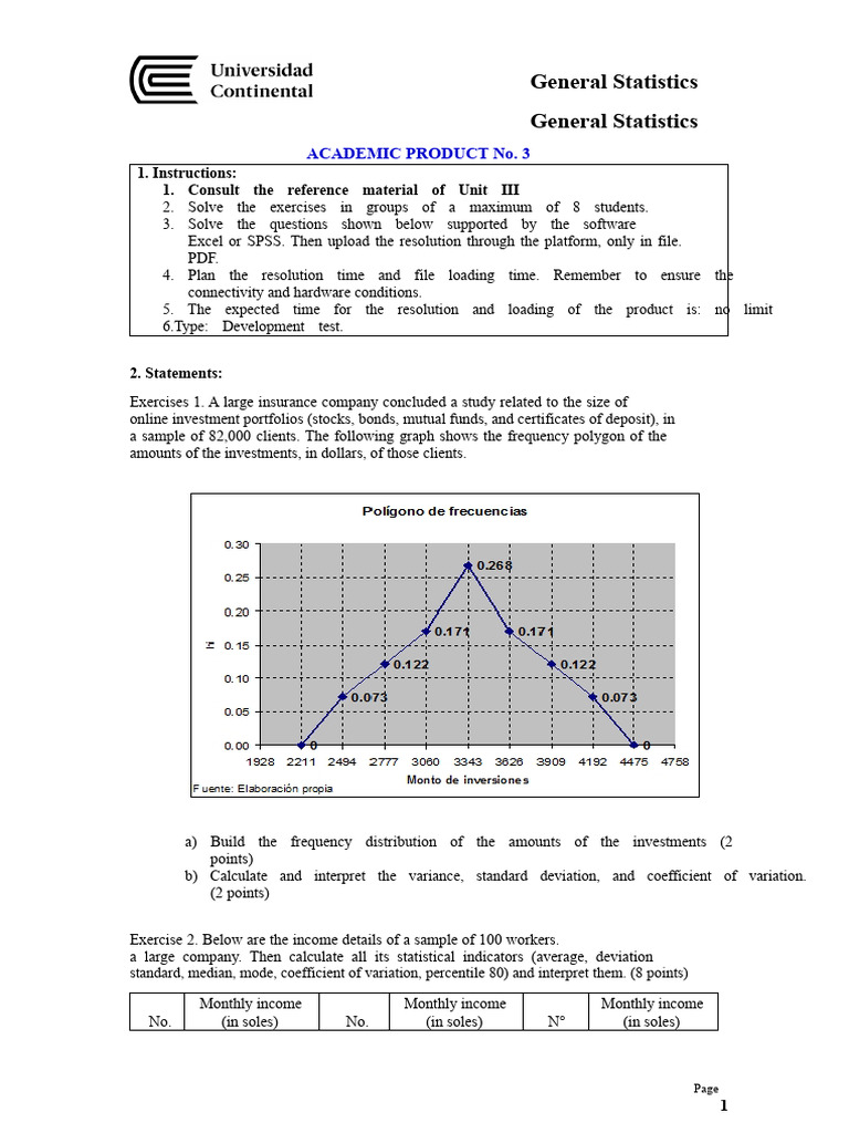 General Statistics Exercises and Analysis | PDF | Statistics | Standard ...