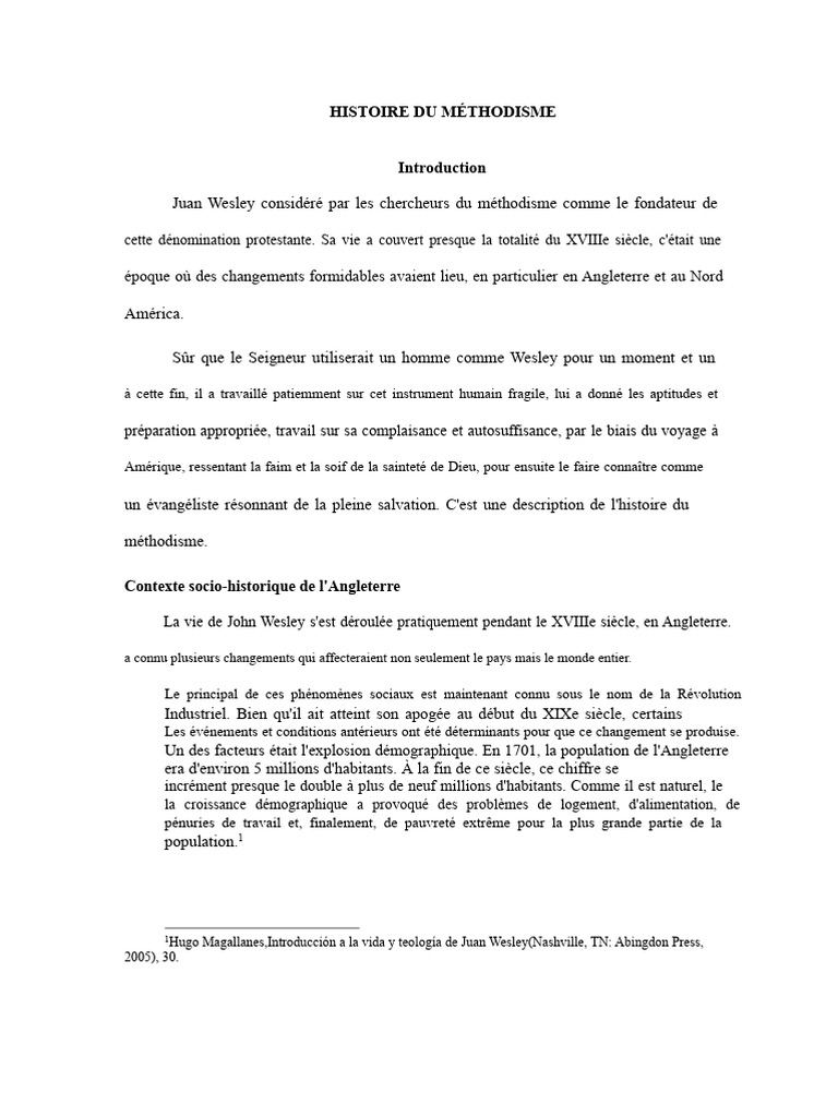 Histoire du méthodisme et John Wesley | PDF | John Wesley | Méthodisme